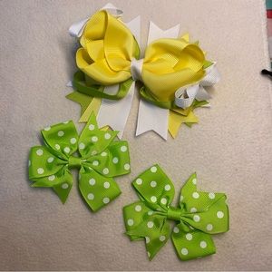 DISNEY INSPIRED 🎀 HAND-CRAFTED GROSGRAIN HEADBOW RIBBON with TWO HAIR CLIPS